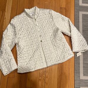 Vintage NWT Oscar de la Renta Quilted Jacket Womens Nieman Marcus White Medium